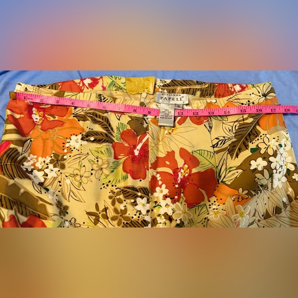 VINTAGE SILK women’s pant suit size 16 Adrianna Papéll colorful - Picture 11 of 13